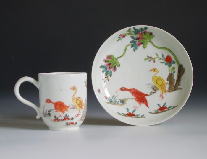 Longton Hall porcelain coffee cup and saucer