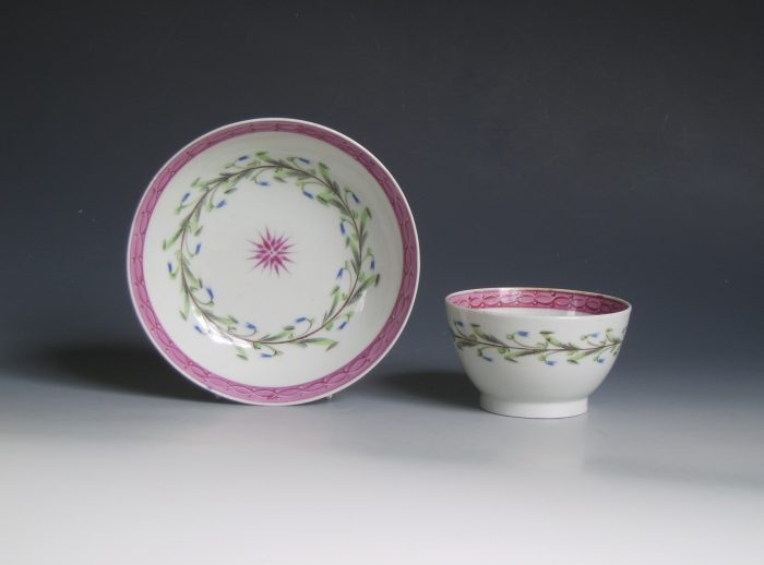 New Hall porcelain tea bowl and saucer