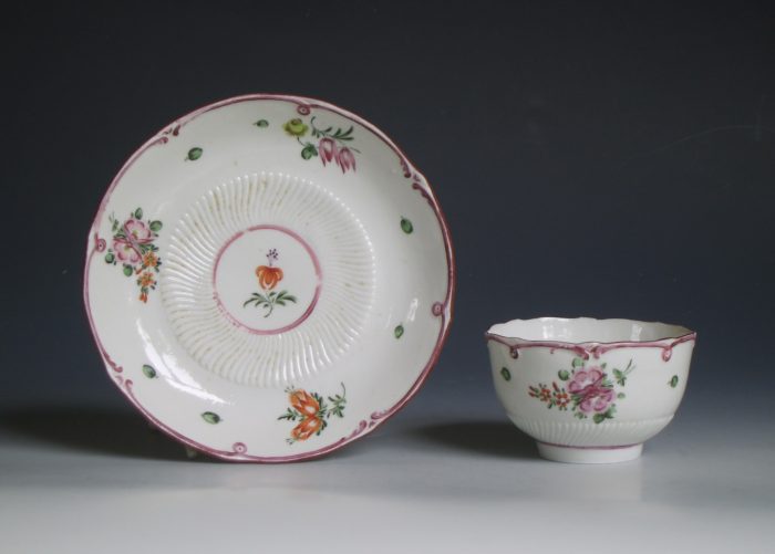 Bristol porcelain tea bowl and saucer