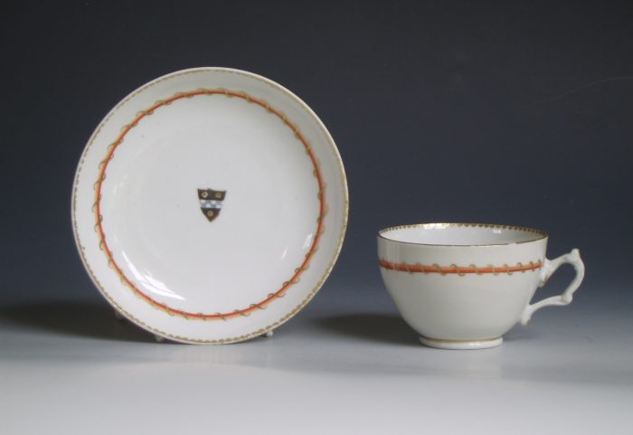 Bristol armorial tea cup and saucer