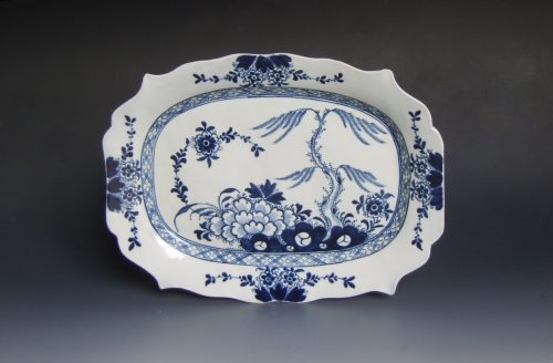 A large Liverpool Christian's shaped dish