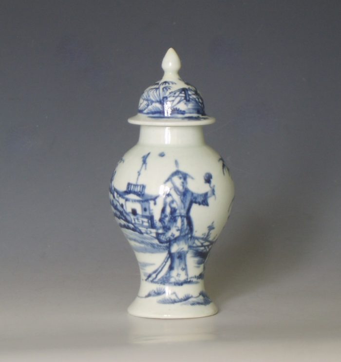 Liverpool porcelain vase and cover